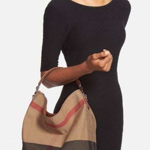 Authentic Burberry Ashby House Checked Hobo Bag & Pochette - Picture 2 of 16